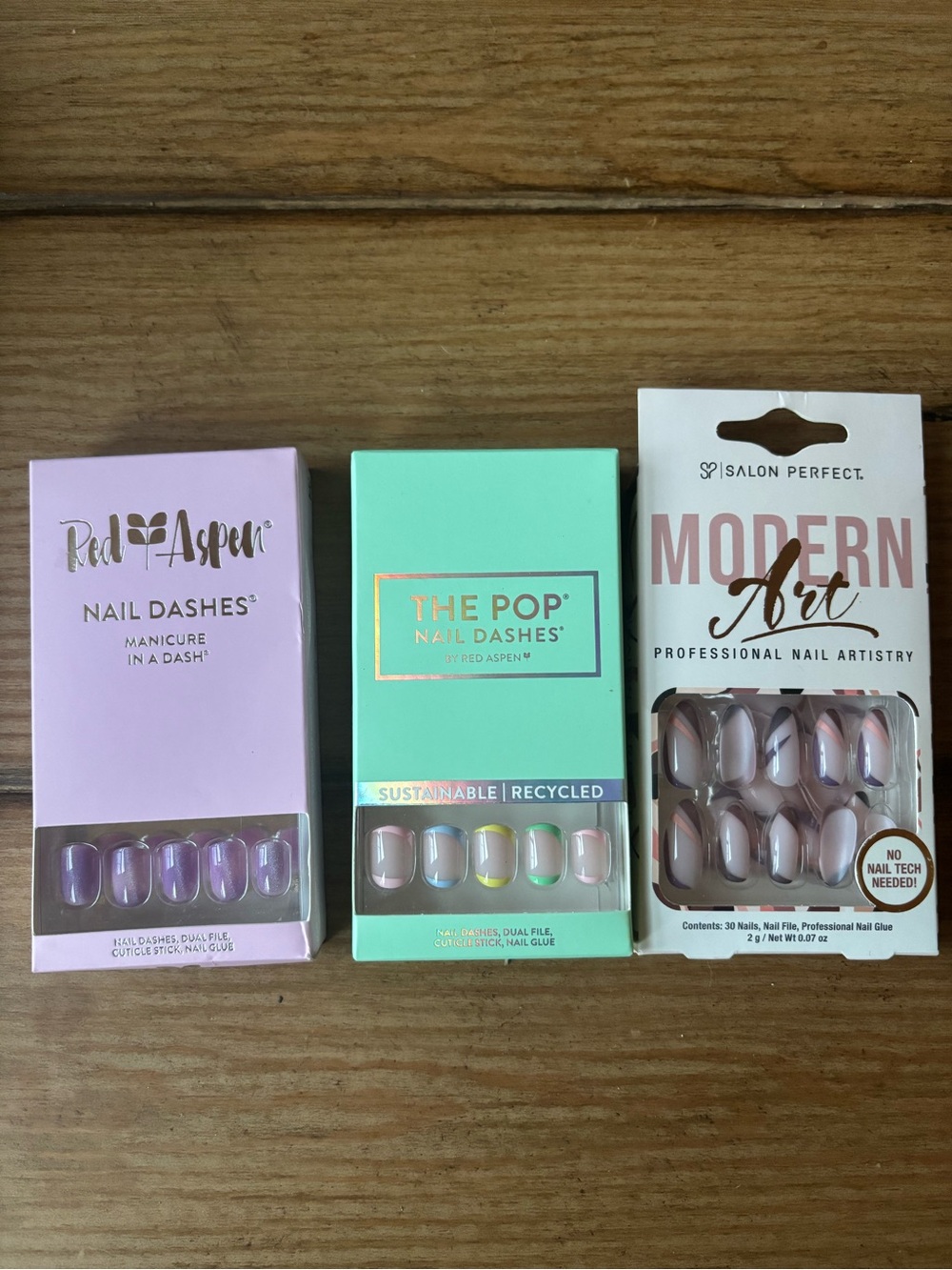 Red Aspen + Salon Perfect Press-On Nail Bundle – 3 New Sets